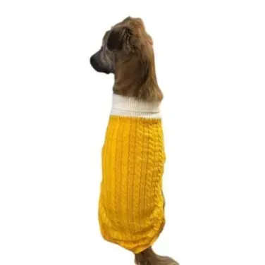 Bearhugs Yellow Highneck Sweater For Dogs